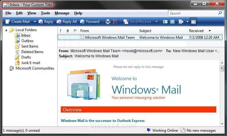 Configuração de E-mail (Windows Mail)