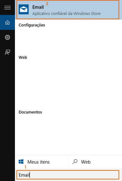 Configuração do App E-mail do Windows 10
