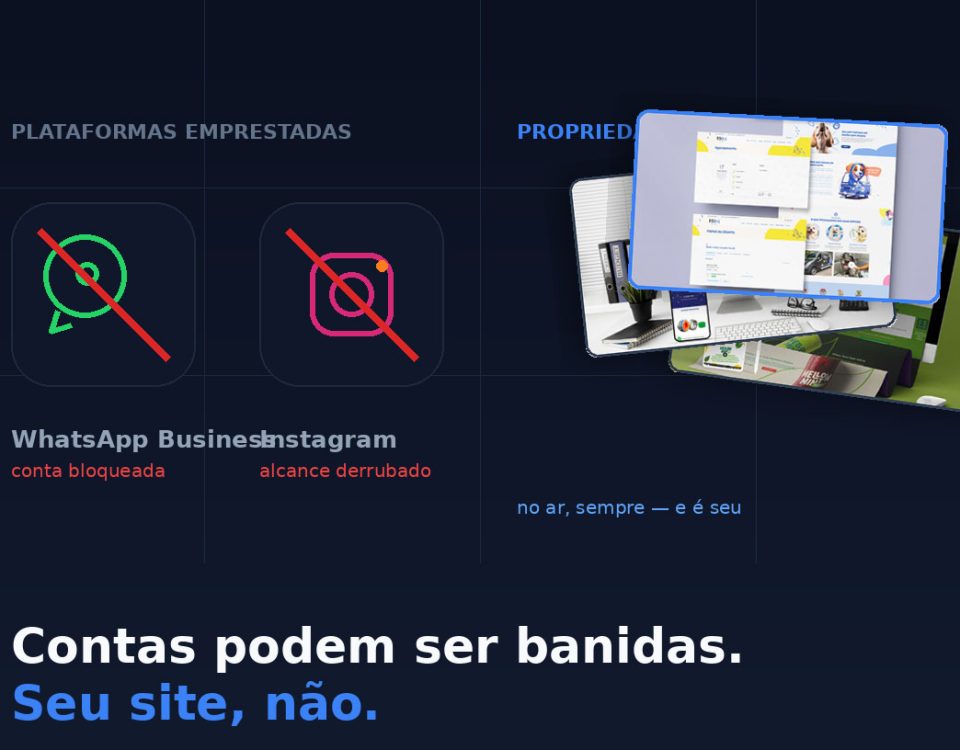 WhatsApp Business e Instagram podem ser banidos. Seu site, NÃO.